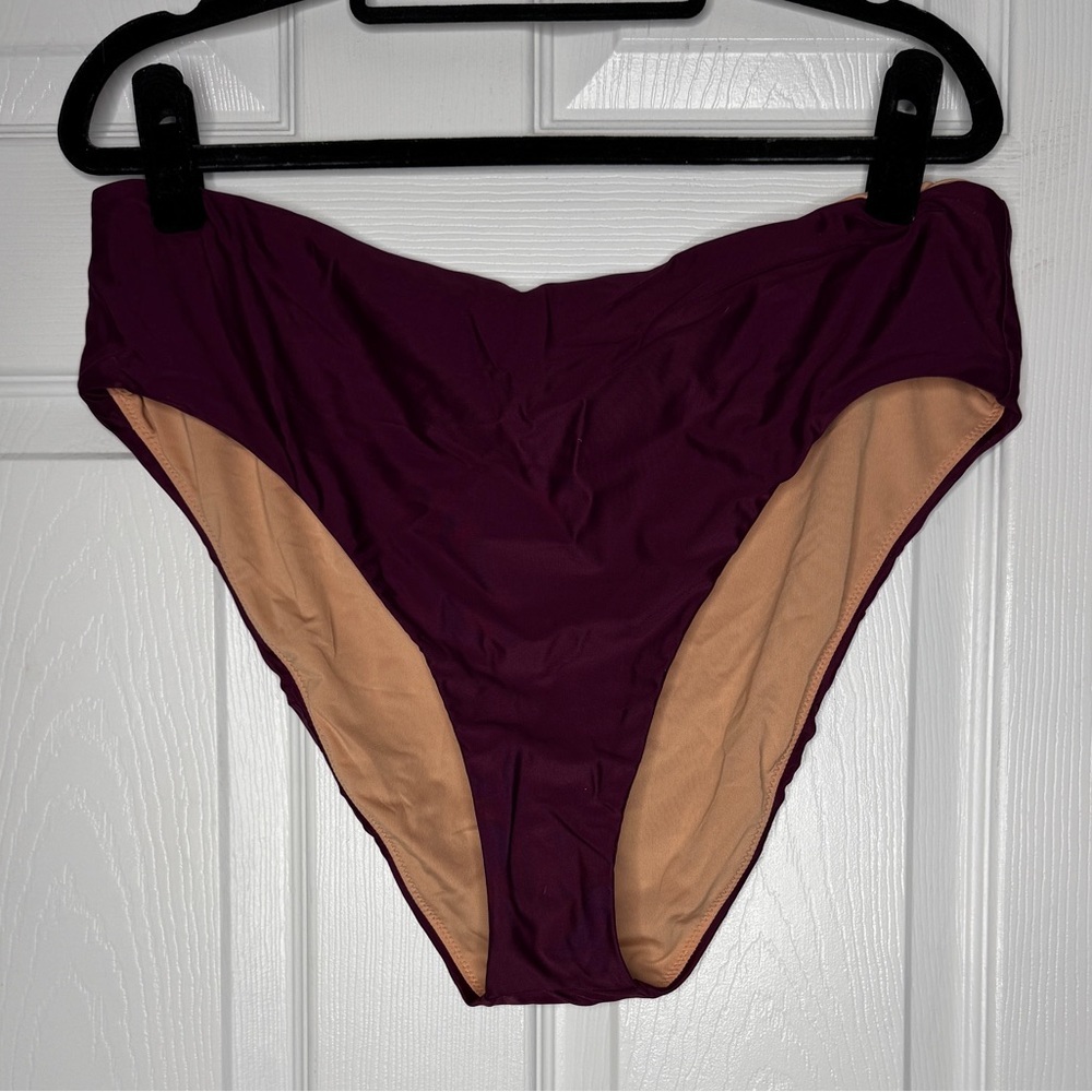 J.Crew NWT Women's Purple‎ High Waisted Bikini Bottom Size XXL